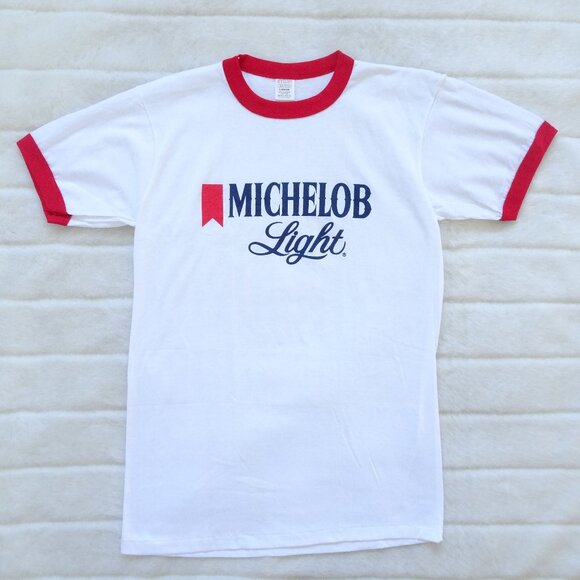 Stony Creek  Vintage 80s Michelob Light Beer Single Stitch Ringer T-Shirt Large - Picture 1 of 5